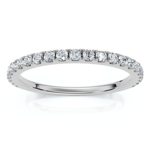 Pompeii3 1/5Ct Diamond Wedding Stackable Anniversary Ring 10k Gold Lab Created - 1 of 4