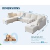 Oversized 9-Piece Modular Sectional - U Shaped Chenille Convertible Sofa with Storage (Beige 9 Seater) - 2 of 4