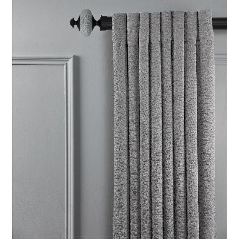 Linen Avenue Grey Stone Cap Single and Double Window Curtain Rod Set, 3 of 8