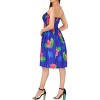 LA LEELA Women's Tube Dress Backless Midi Top One Size Blue Floral - 2 of 4