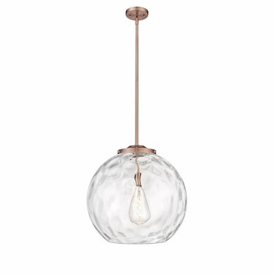 Athens Water Glass - 1 Light Pendant In Industrial Style-19.5 Inches Tall and 17.88 Inches Wide