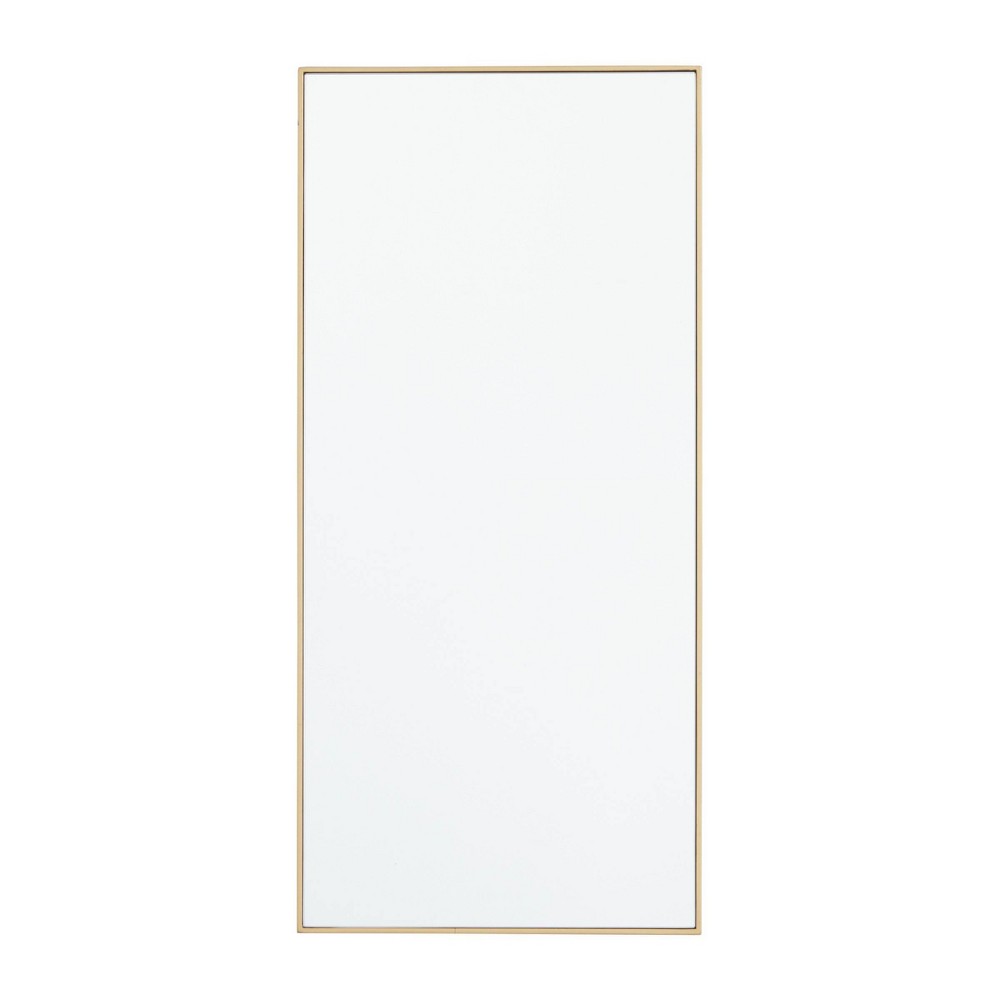 Photos - Wall Mirror Wood Wall Rectangle  with Thin Frame Gold - Olivia & May