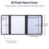 WeChef 30 Pcs Menu Covers 8.5x11" 4 Page 8 View & 4.25x11" Half Page Wine List - 2 of 4