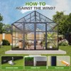 AMERLIFE Polycarbonate Greenhouse with 4 Vents, Rain Gutter, Heavy Duty Aluminum Frame - 4 of 4
