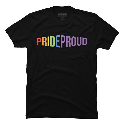 Design By Humans Pride Proud Rainbow By Randomdudeart T-shirt - Black ...