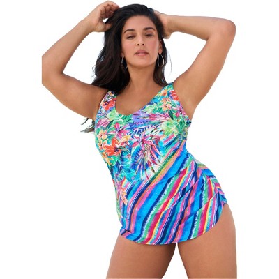 Swim 365 Women's Plus Size Sarong Swimsuit