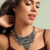 SOHI Women's Crystal Silver Party Statement Necklace - 3 of 4