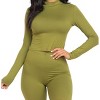 Slickblue Women's 2-Piece Mock Neck Top & Biker Shorts Set Stretchy Polyester Spandex Active Lounge Color & Size Options - 2 of 4