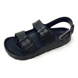 JEFFRICO Boys Comfort Double Buckle Sandals Kids Adjustable Back Strap EVA Water Sandals Slides - 1 of 4