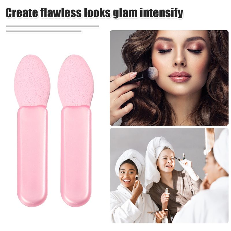 Unique Bargains Short Sponge Dual Sides EyeShadow Makeup Applicators Brushes Pink 50 Pcs, 5 of 7