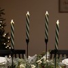 Northlight Candy Cane Striped Flickering Tapered Flameless Christmas Candles - 9.5" - Green and White - Set of 4 - 3 of 4