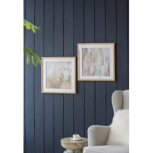 20.8x20.8x1.2 Framed Gold and Gray Wall Art with Glass Cover, Set of 2 - 1 of 4
