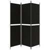 vidaXL 3-Panel Room Divider in Black, Portable and Foldable, 59.1"x70.9" Size, Created from Durable Polyester Fabric and Iron, Versatile Usage - 4 of 4