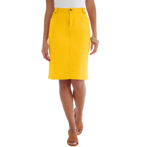 Plus size 2025 yellow denim skirt