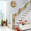 9 FT Pre-Lit Christmas Garland with 40 LED Lights, Xmas Garlands with Timer Rose Gold Balls, Christmas Garland Decorations for Mantle Fireplace Stair - 4 of 4