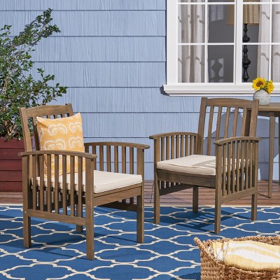 VYNXARIA Acacia Wood Chairs with Cushions - Stylish Comfort for Your Outdoor Oasis