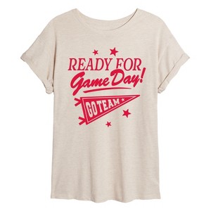 Women's - Instant Message - Ready For Game Day Oversized Graphic T-Shirt - 1 of 4
