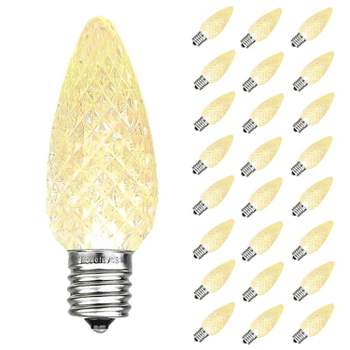 Novelty Lights C9 LED Faceted Christmas Replacement Bulbs Dimmable 25 Pack