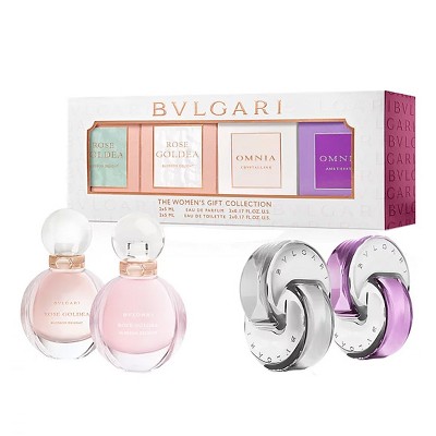 Bvlgari Mini Coffret Set (Rose Goldea Blossom Delight EDP & EDT, Omnia Crystalline, Omnia Amethyste - 0.17 oz each)