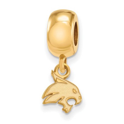 Black Bow Jewelry 14k Yellow Gold Plated Sterling Silver Texas State Bobcats NCAA Bead Charm