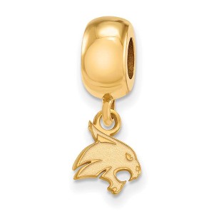 Black Bow Jewelry 14k Yellow Gold Plated Sterling Silver Texas State Bobcats NCAA Bead Charm - 1 of 3