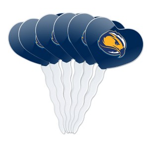 Fort Lewis College Primary Logo Heart Love Cupcake Picks Toppers Decoration Set of 6 - 1 of 4
