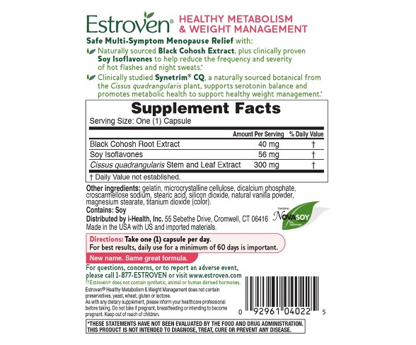 Estroven Menopause  with  Dietary Supplement s 30ct