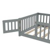 Kumasinova Twin/Full/Queen Toddler Floor Bed,Floor Bed Frame with Safety Guardrails and Door,Montessori Floor Bed Frame for Kids,Wood Slats Support - 3 of 4