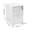 YIYIBYUS 3-Drawer Vertical File Cabinet, Metal Mobile File Cabinet with Lock and Wheels - 3 of 4
