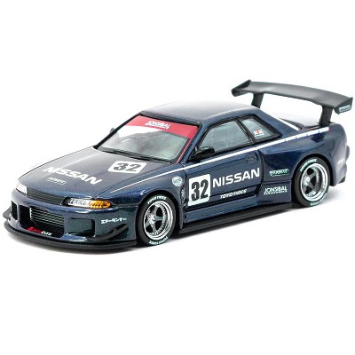 Nissan Skyline (R32) Widebody RHD #32 "Jonsibal Design Works" Midnight Purple Metallic 1/64 Diecast Model Car by Tarmac Works