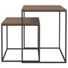 vidaXL Coffee Table Set Set of 2 Black and brown Engineered wood and iron - 3 of 4