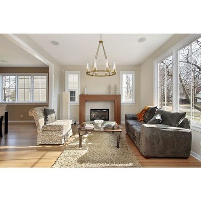 Elegant Rubbed Brass 8-Light Chandelier with Fluted Glass Shades