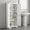 FurnitureR 68" Tall Kitchen Pantry Storage Cabinet, Freestanding Wood Cupboard with 4 Shelves and Doors  for Dining Room, Living Room, Office, White - 2 of 4