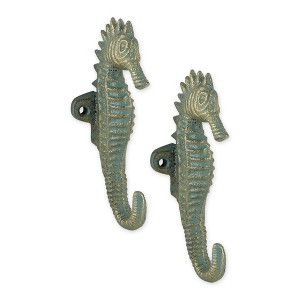 Zingz & Thingz Aquamarine Seahorse Hook Set/2 - 1 of 4