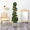 Nearly Natural 70-in English Ivy Topiary Spiral Artificial Tree in White Planter (Indoor/Outdoor) - 3 of 4