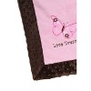 Bacati - Butterflies Pink/Chocolate Embroidered Blanket - 4 of 4