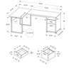 Monarch Specialties Computer Desk Home Office Corner Left Right Set-Up Storage Drawers  L Shape  Metal Laminate Grey Contemporary Modern - 4 of 4