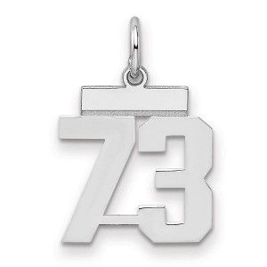 Black Bow Jewelry Sterling Silver, Athletic Collection, Small Polished Number 73 Pendant - 1 of 3