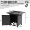 SKONYON 28" Propane Gas Fire Pit Table Square with Cover Outdoor - 3 of 4