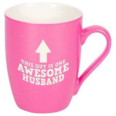 Elanze Designs This Guy Is One Awesome Husband Princess Pink 10 ounce New Bone China Coffee Cup Mug