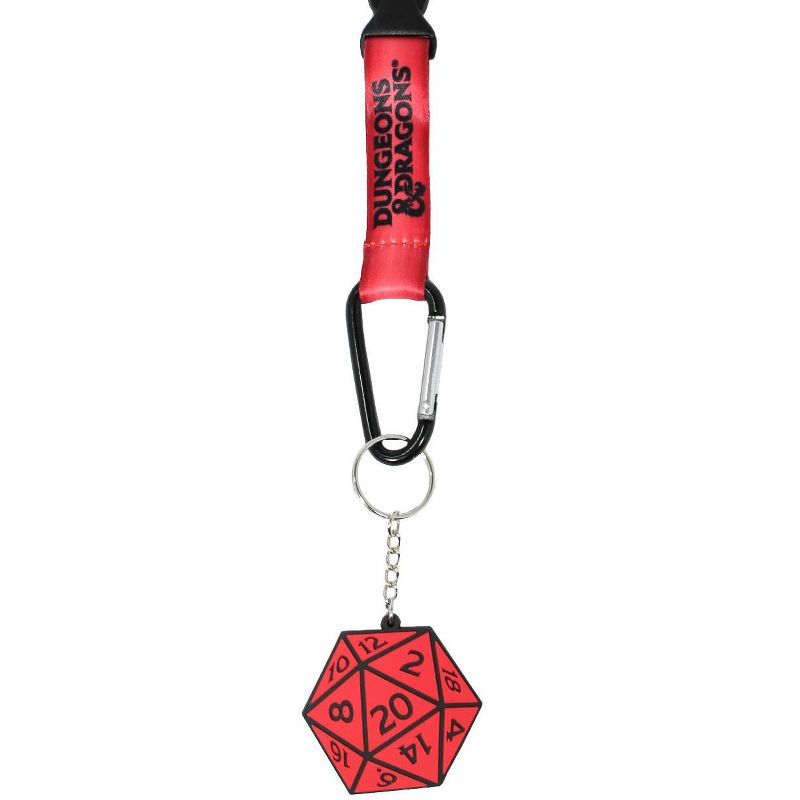 Dungeons and Dragons D 20 Dice Wristlet Lanyard Keychain Hand Wrist Key Lanyard Strap Red, 3 of 5