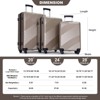 3pcs Luggage Set, 20+24+28 inch PC+ABS Lightweight Suitcase with Two Hooks, Spinner Wheels 4S -ModernLuxe - 2 of 4
