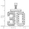 Black Bow Jewelry 14k White Gold, Varsity Collection, Large D/C Pendant, Number 30 - 3 of 4