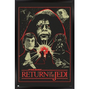 Trends International Star Wars: Return of the Jedi - Red Outline Illustration Framed Wall Poster Prints - 1 of 4