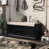 VYNXARIA Storage Bench with 2 Drawers and 2 Cabinets, Shoe Bench with Removable Cushion for Living Room, Entryway - 2 of 4