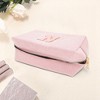 Unique Bargains Corduroy Rectangular Letter Makeup Bag Pink 1 Pc - 3 of 4