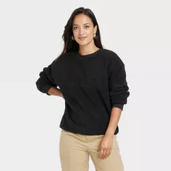 Women's Faux Shearling Pullover Sweatshirt - A New Day™