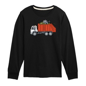 Boys' - Instant Message - Garbage Truck Raccoons Long Sleeve Graphic T-Shirt - 1 of 4