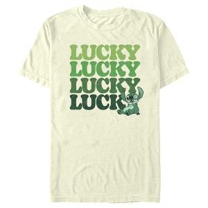 Men's Lilo & Stitch St. Patrick's Day Stitch Lucky Stack T-Shirt - 1 of 4