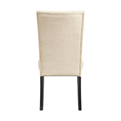 Felicia Transitional Beige Linen High-Back Side Chair